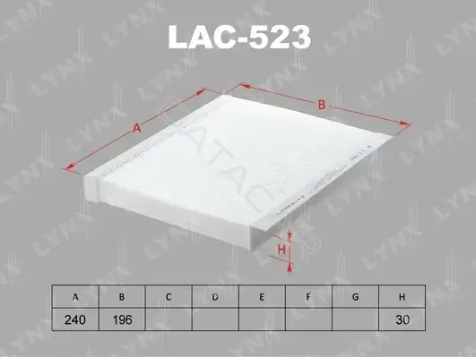 Фильтр салонный LYNXAUTO LAC-523
