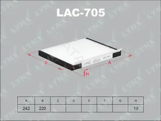 Фильтр салонный LYNXAUTO LAC-705