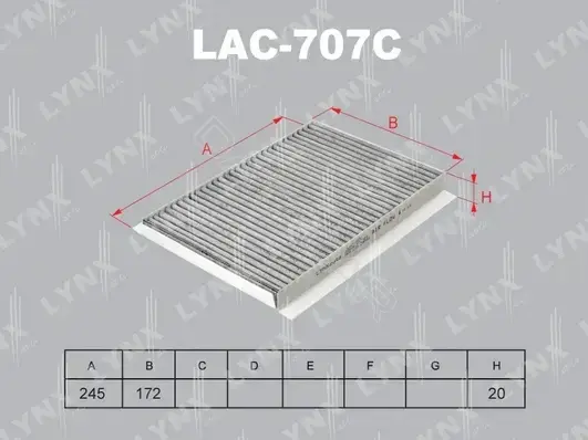 Фильтр салонный LYNXAUTO LAC-707C