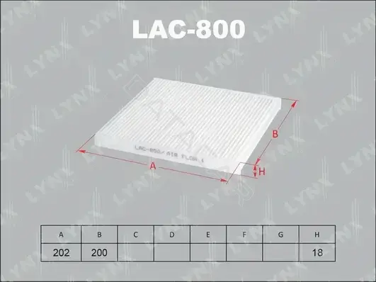Фильтр салонный LYNXAUTO LAC-800