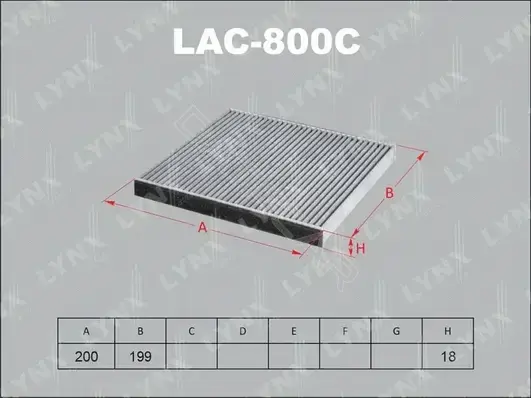 Фильтр салонный LYNXAUTO LAC-800C