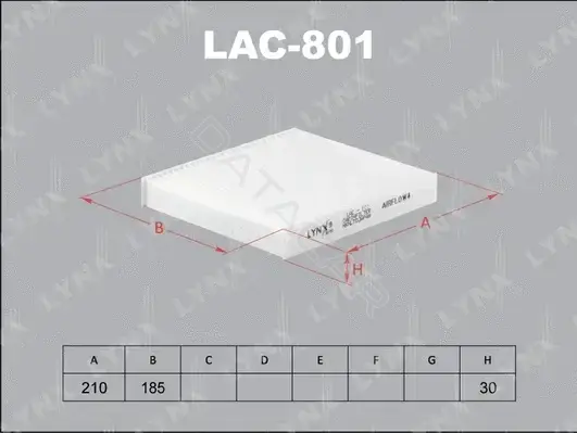Фильтр салонный LYNXAUTO LAC-801