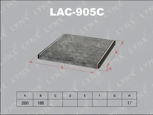 Фильтр салонный LYNXAUTO LAC-905C