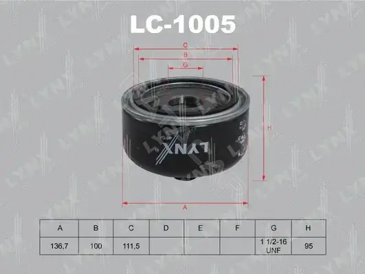Масляный фильтр LYNXAUTO LC-1005