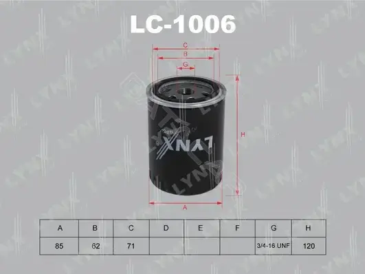 Масляный фильтр LYNXAUTO LC-1006