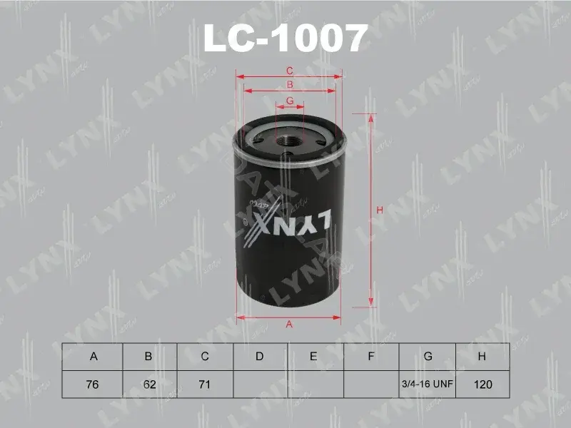 Масляный фильтр LYNXAUTO LC-1007