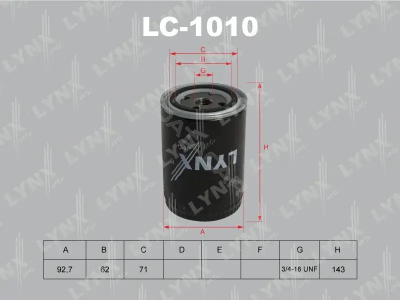 Масляный фильтр LYNXAUTO LC-1010