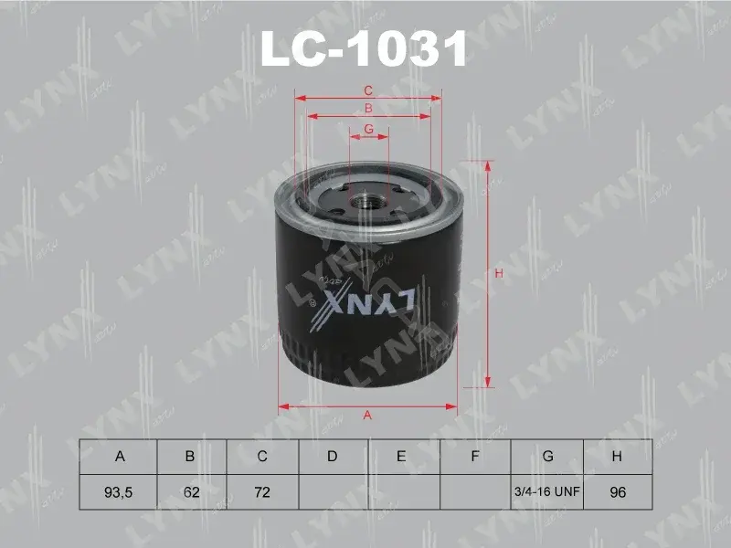 Масляный фильтр LYNXAUTO LC-1031