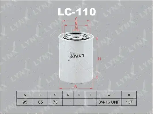 Масляный фильтр LYNXAUTO LC-110