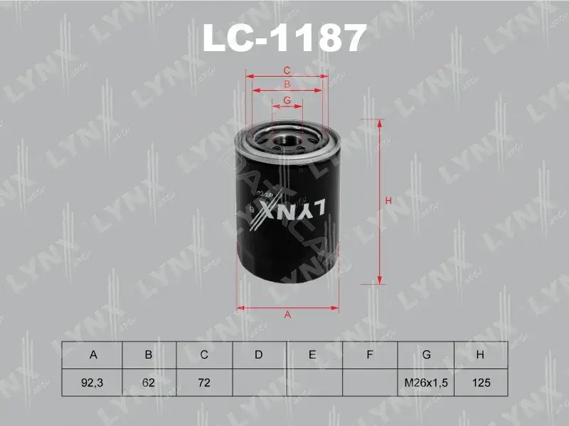 Масляный фильтр LYNXAUTO LC-1187