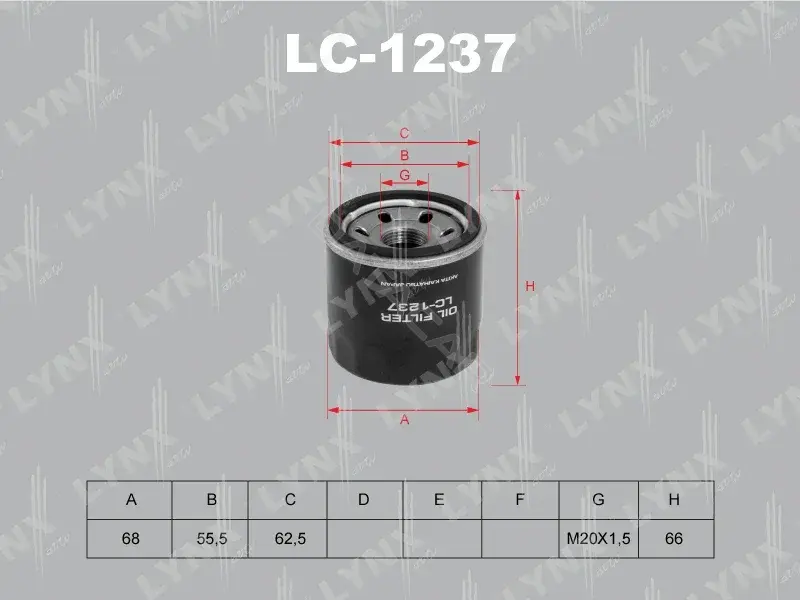 Масляный фильтр LYNXAUTO LC-1237