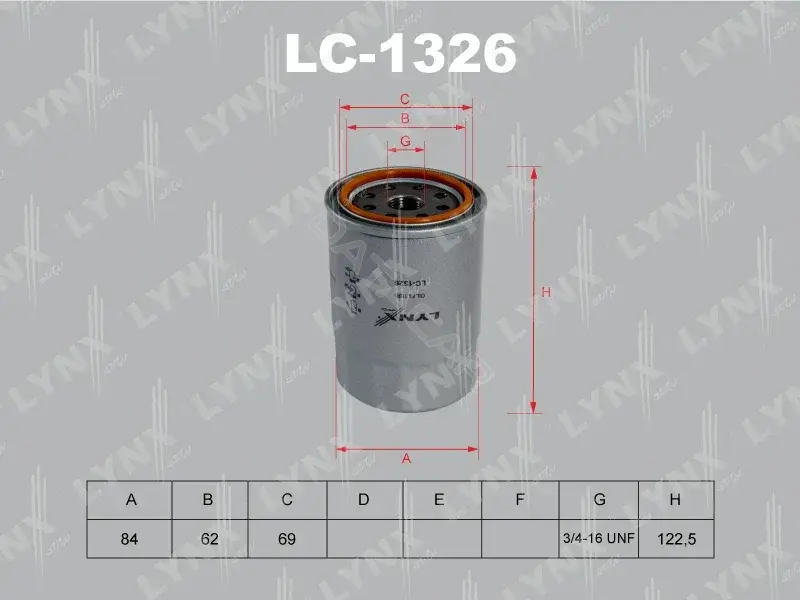 Масляный фильтр LYNXAUTO LC-1326