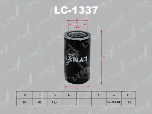 Масляный фильтр LYNXAUTO LC-1337