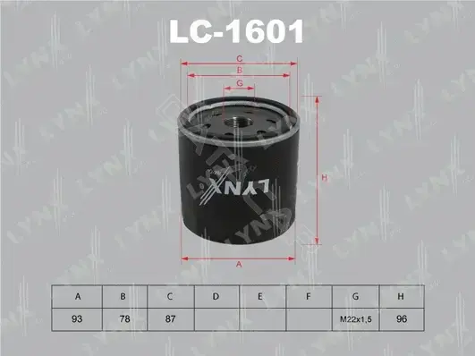 Масляный фильтр LYNXAUTO LC-1601