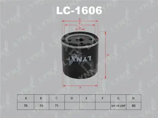 Масляный фильтр LYNXAUTO LC-1606