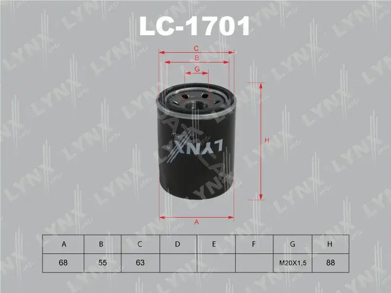 Масляный фильтр LYNXAUTO LC-1701