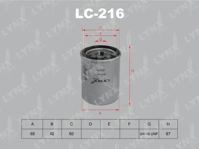 Масляный фильтр LYNXAUTO LC-216