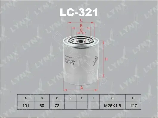 Масляный фильтр LYNXAUTO LC-321