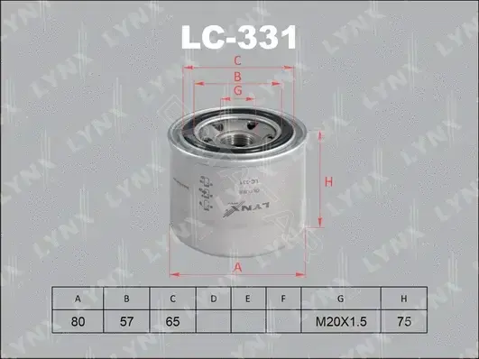 Масляный фильтр LYNXAUTO LC-331