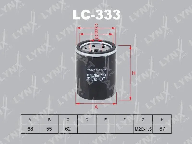 Масляный фильтр LYNXAUTO LC-333