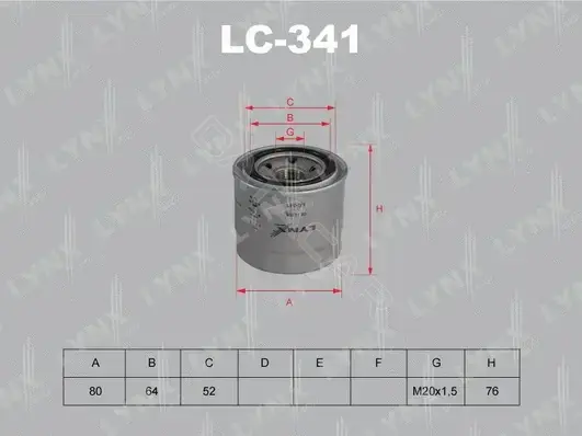 Масляный фильтр LYNXAUTO LC-341