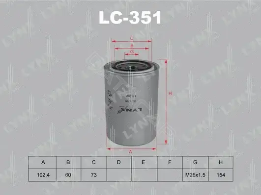 Масляный фильтр LYNXAUTO LC-351