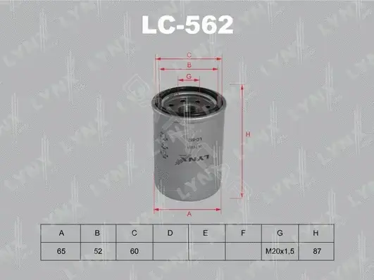 Масляный фильтр LYNXAUTO LC-562