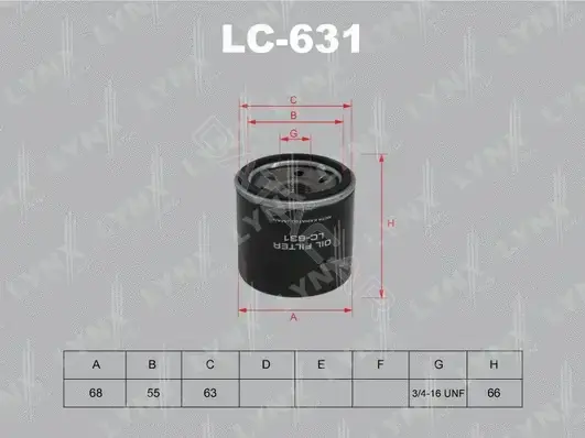 Масляный фильтр LYNXAUTO LC-631
