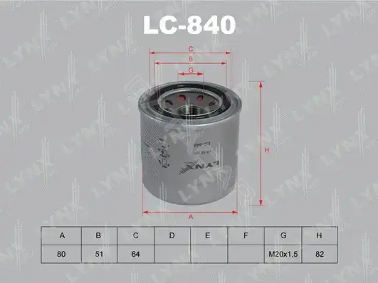 Масляный фильтр LYNXAUTO LC-840