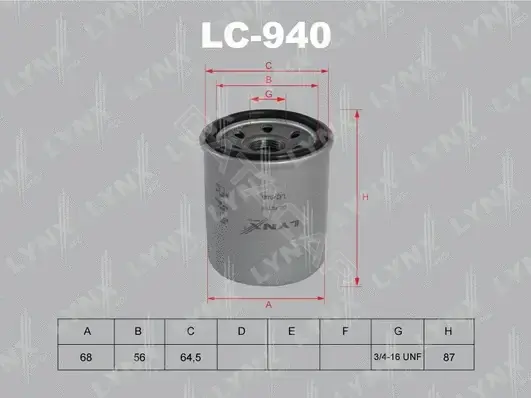 Масляный фильтр LYNXAUTO LC-940