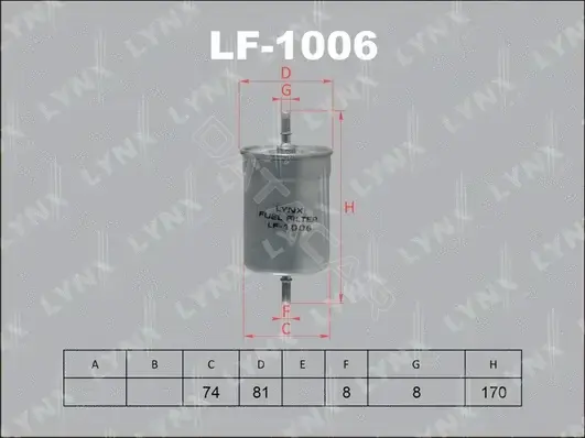 Топливный фильтр LYNXAUTO LF-1006