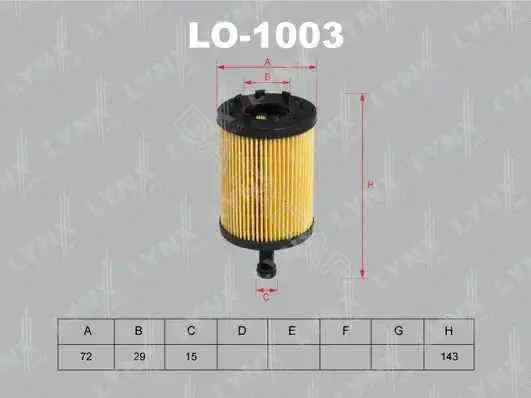 Масляный фильтр LYNXAUTO LO-1003