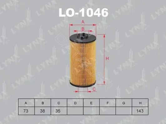 Масляный фильтр LYNXAUTO LO-1046