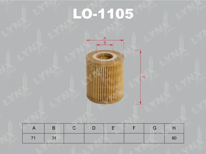 Масляный фильтр LYNXAUTO LO-1105