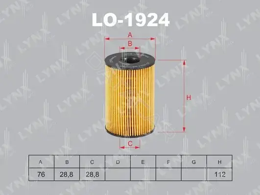Масляный фильтр LYNXAUTO LO-1924