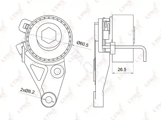 Натяжной ролик ГРМ LYNXAUTO PB-1075