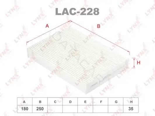 Фильтр салонный LYNXAUTO LAC-228