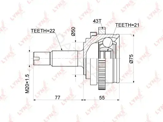 Шрус LYNXAUTO CO-3925A