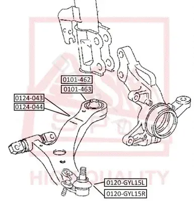 Сайлентблок рычага ASVA 0101-463