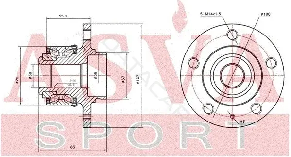 Ступица колеса ASVA VWWH-6RF