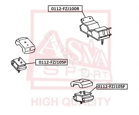 Подушка двигателя (Опора) ASVA 0112-FZJ105F