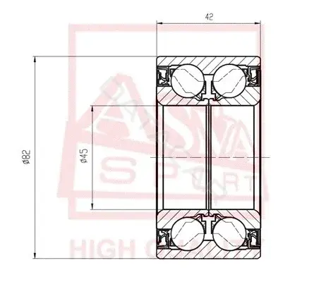 Подшипник ступицы ASVA DAC45820042