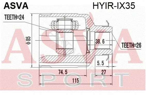 Шрус ASVA HYIR-IX35