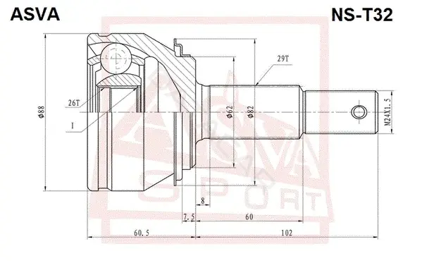 Шрус ASVA NS-T32