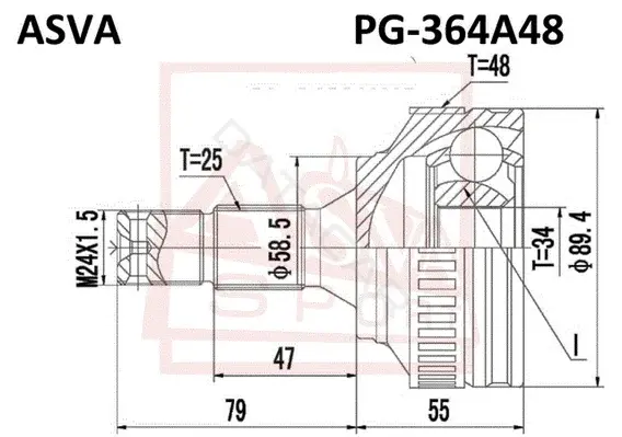 Шрус ASVA PG-364A48