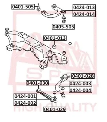 Сайлентблок рычага ASVA 0401-505