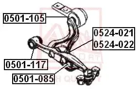Сайлентблок рычага ASVA 0501-105