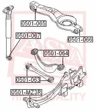 Сайлентблок рычага ASVA 0501-MZ3R