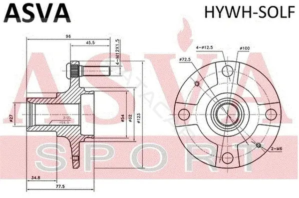 Ступица колеса ASVA HYWH-SOLF