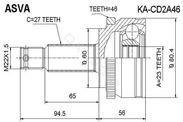 Шрус ASVA KA-CD2A46